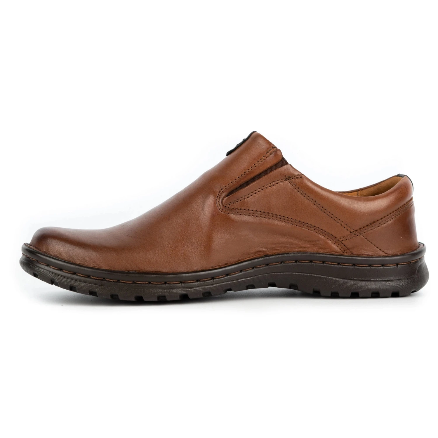 Kampol Mocassins Homme En Cuir 12KAM Marron Clair Brun
