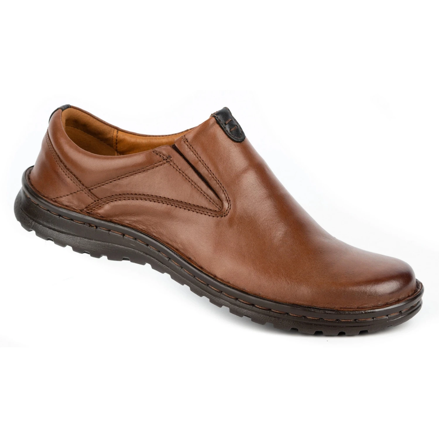 Kampol Mocassins Homme En Cuir 12KAM Marron Clair Brun – Image 2