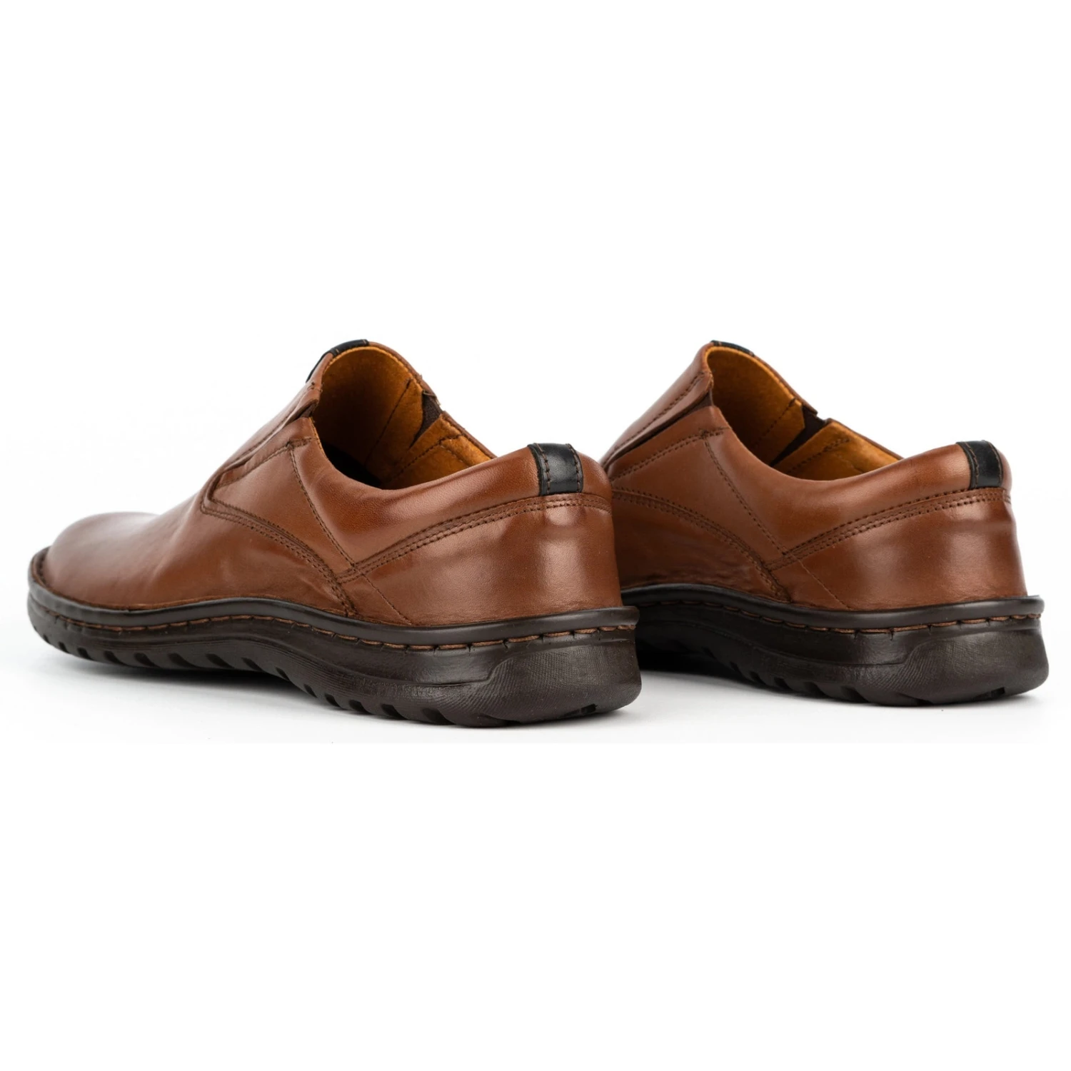 Kampol Mocassins Homme En Cuir 12KAM Marron Clair Brun – Image 7