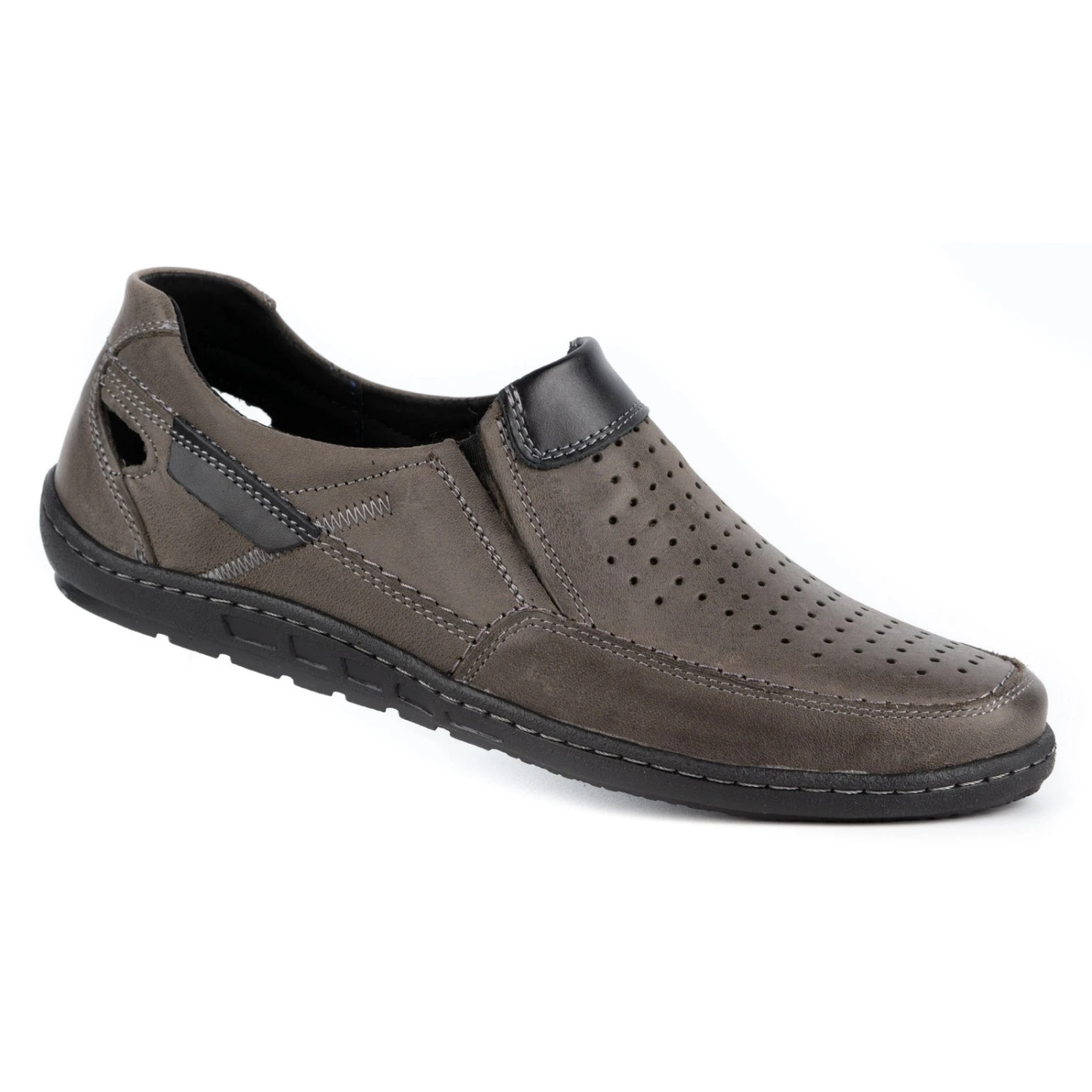 KENT Mocassins Homme En Cuir Gris Pour L'été 602 – Image 2