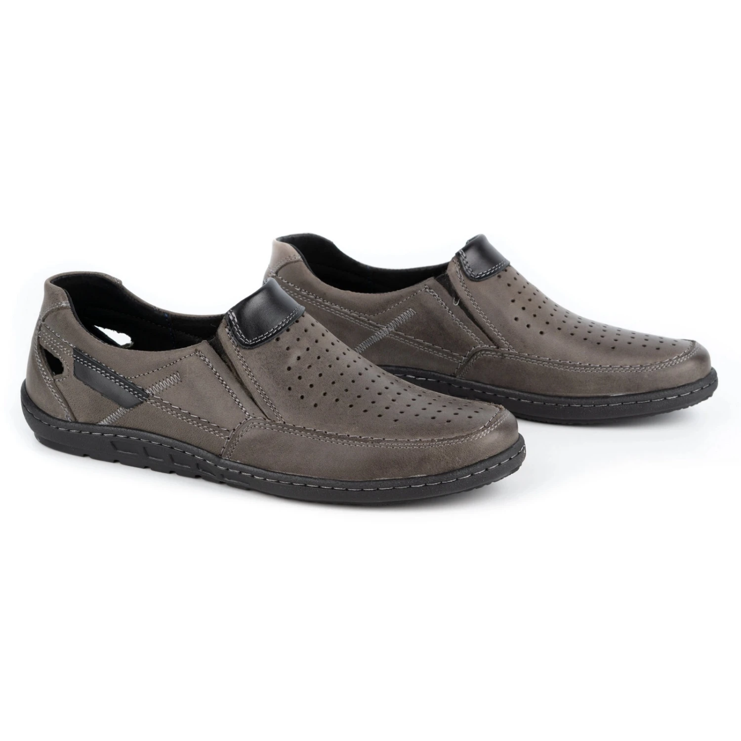 KENT Mocassins Homme En Cuir Gris Pour L'été 602 – Image 3