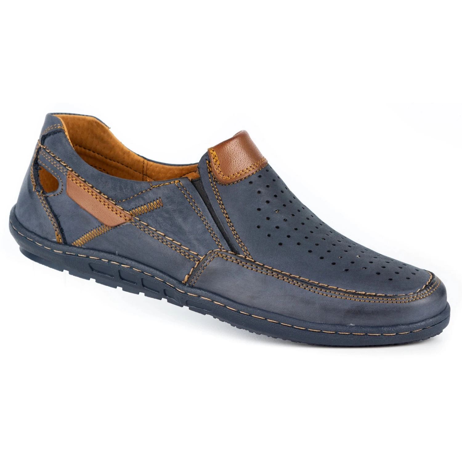 KENT Mocassins Homme En Cuir Pour L'été 602 Bleu Marine – Image 2