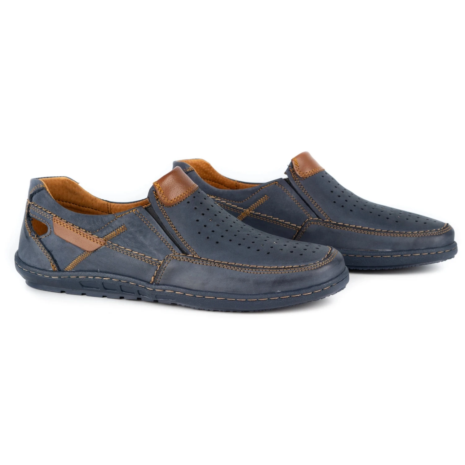 KENT Mocassins Homme En Cuir Pour L'été 602 Bleu Marine – Image 3