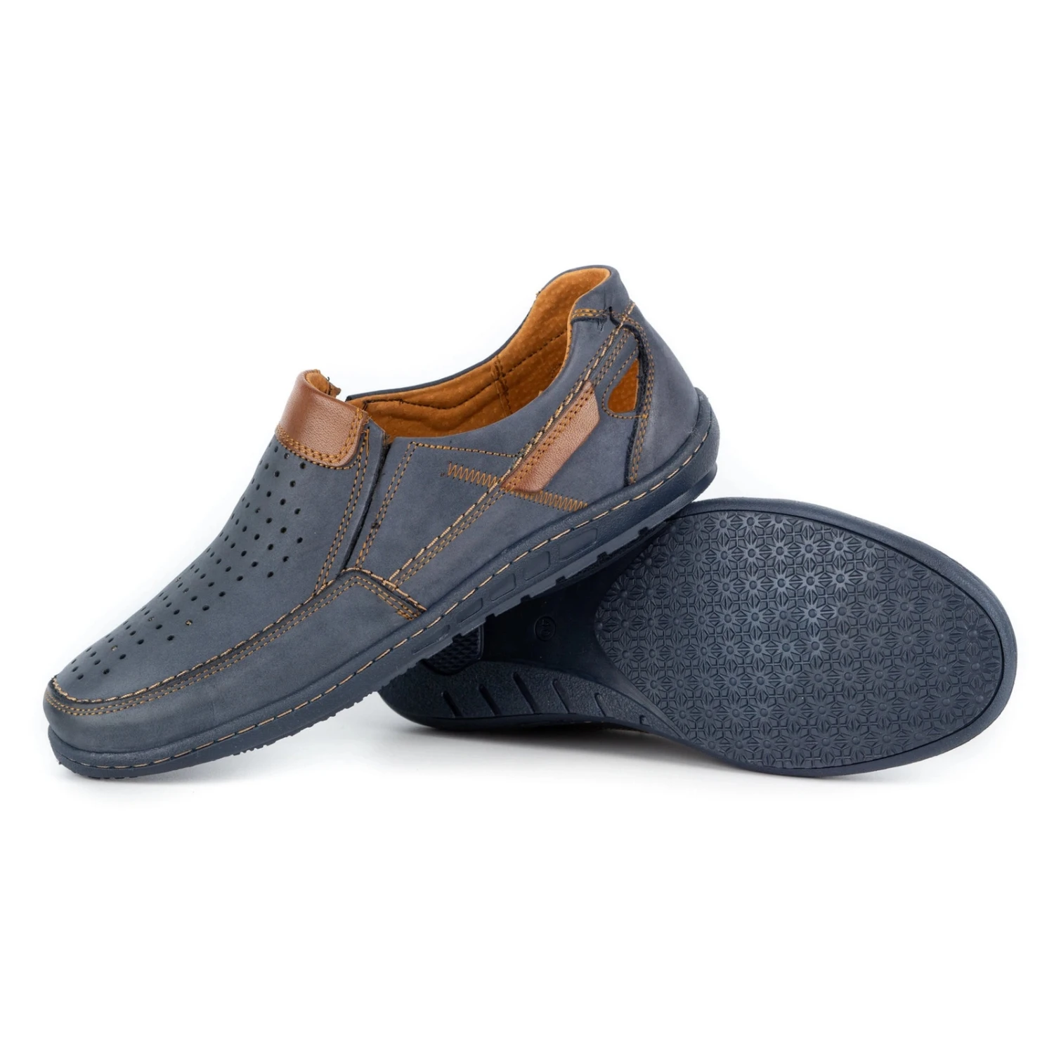 KENT Mocassins Homme En Cuir Pour L'été 602 Bleu Marine – Image 4