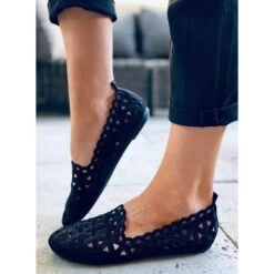Kida Ballerines Ajourées Noires Le Noir