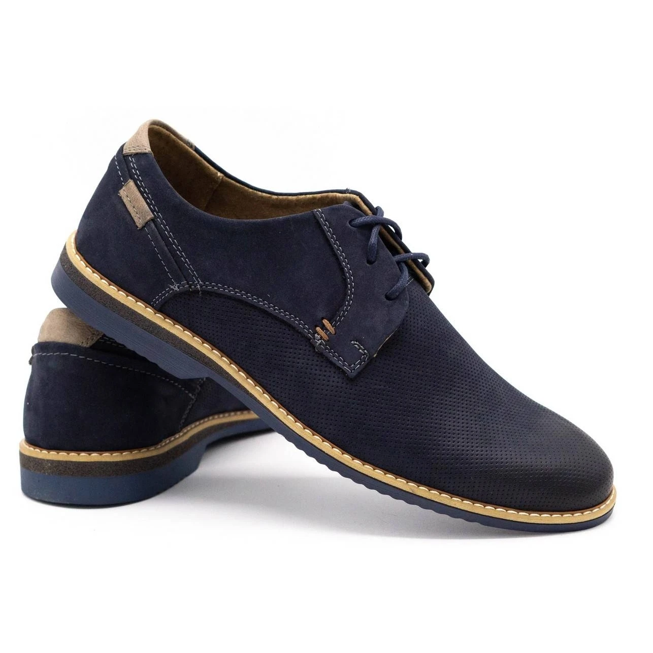 KOMODO Chaussures Casual Cuir Homme 859L Bleu Marine – Image 4
