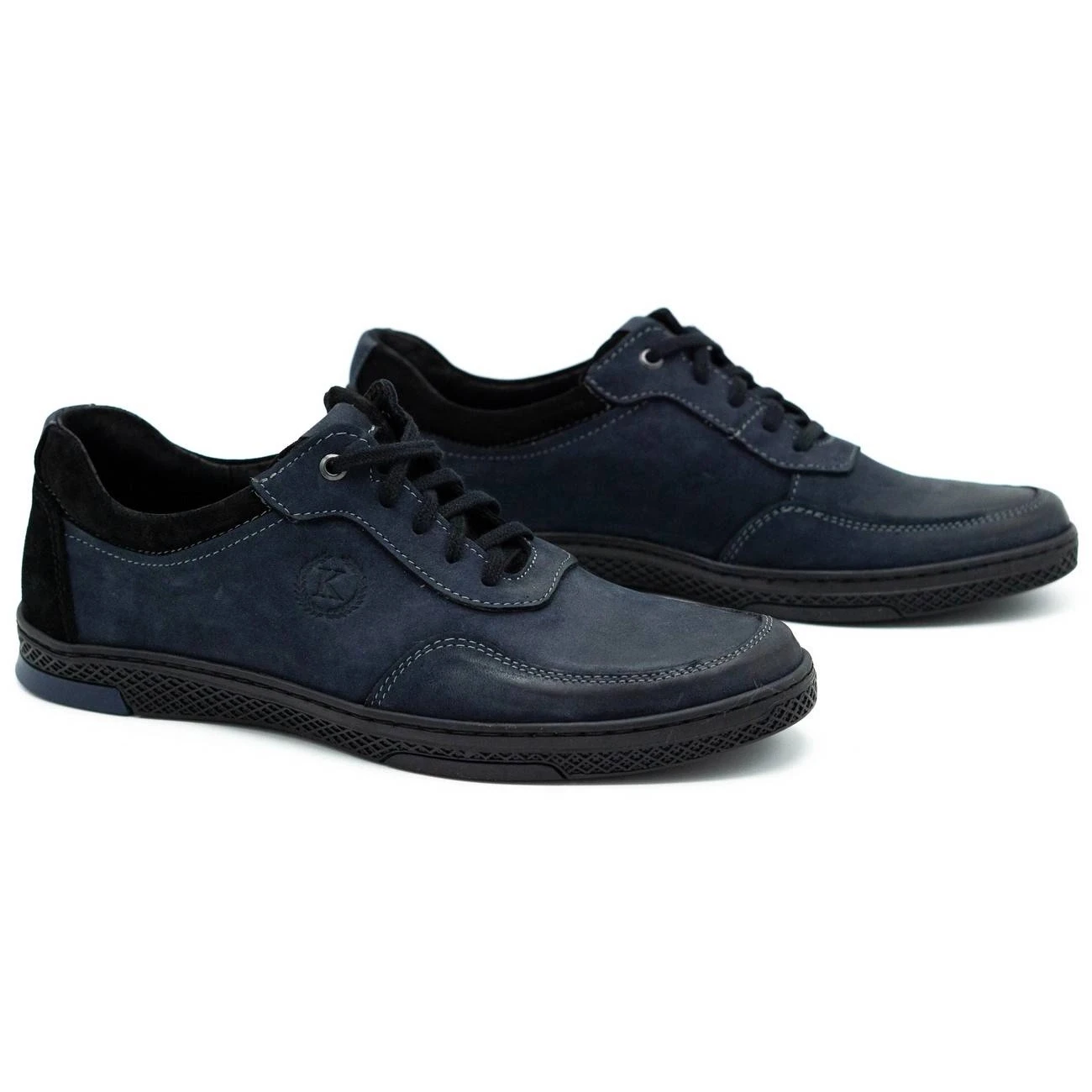 KOMODO Chaussures Casual En Cuir Pour Hommes 918K Bleu Marine – Image 2