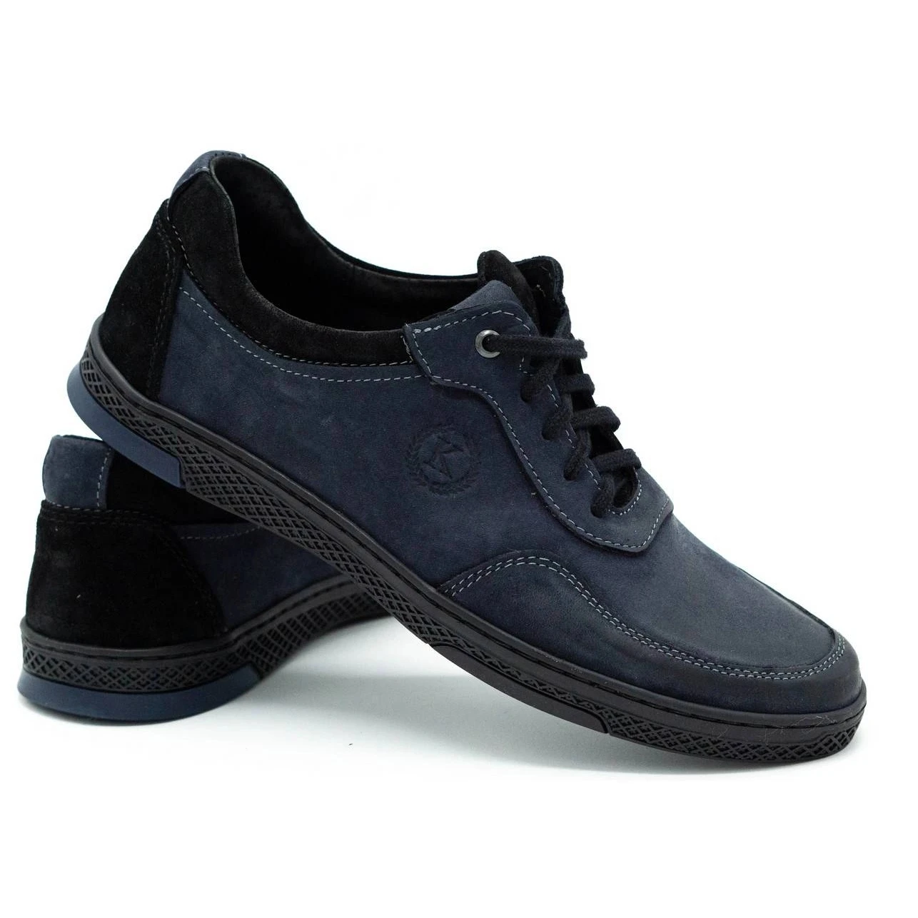 KOMODO Chaussures Casual En Cuir Pour Hommes 918K Bleu Marine – Image 4