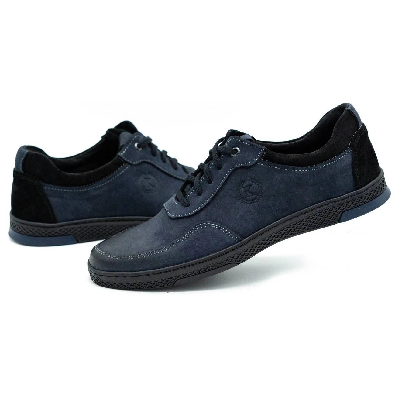 KOMODO Chaussures Casual En Cuir Pour Hommes 918K Bleu Marine – Image 6