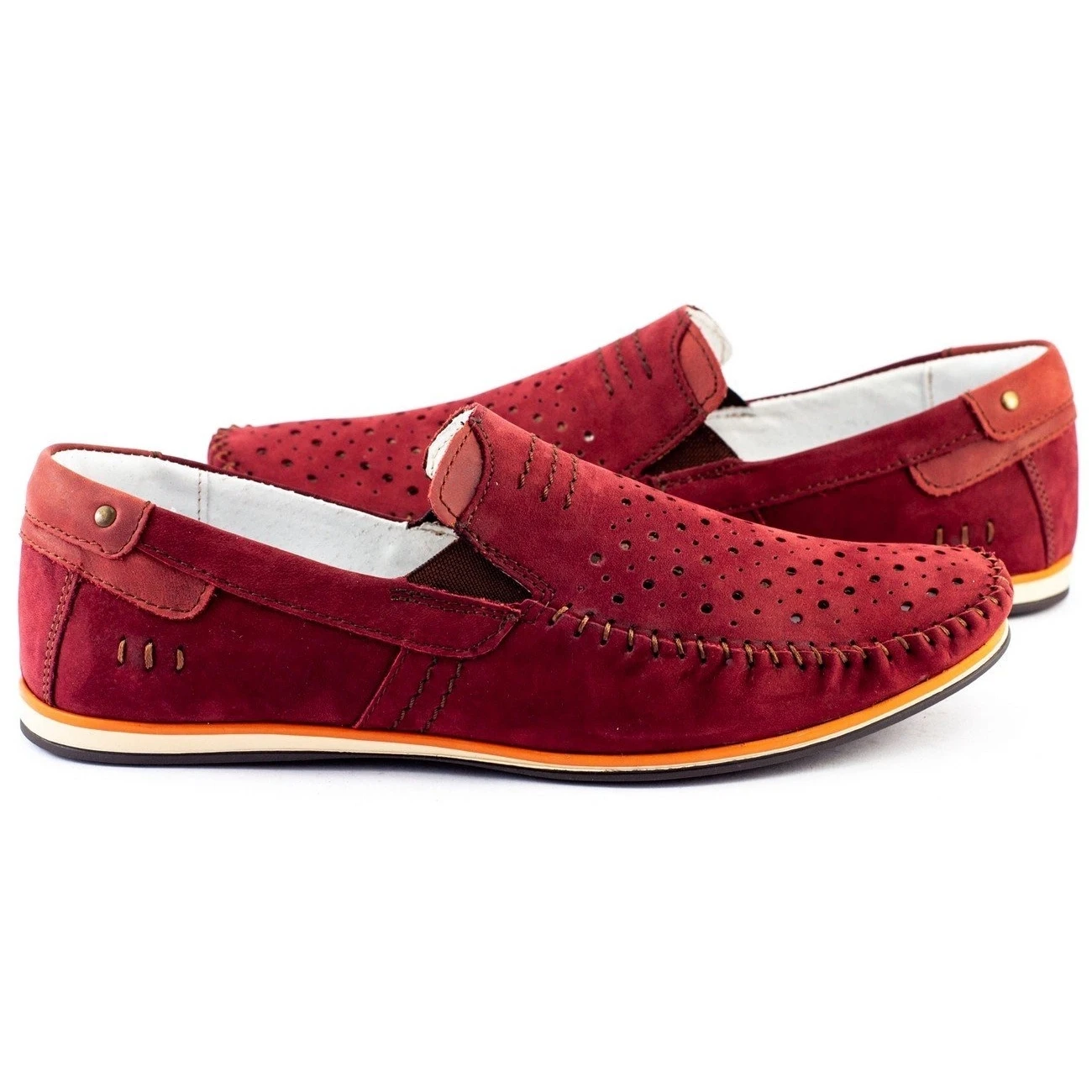KOMODO Chaussures Homme Mocassins 876 Bordeaux D'été Rouge – Image 5