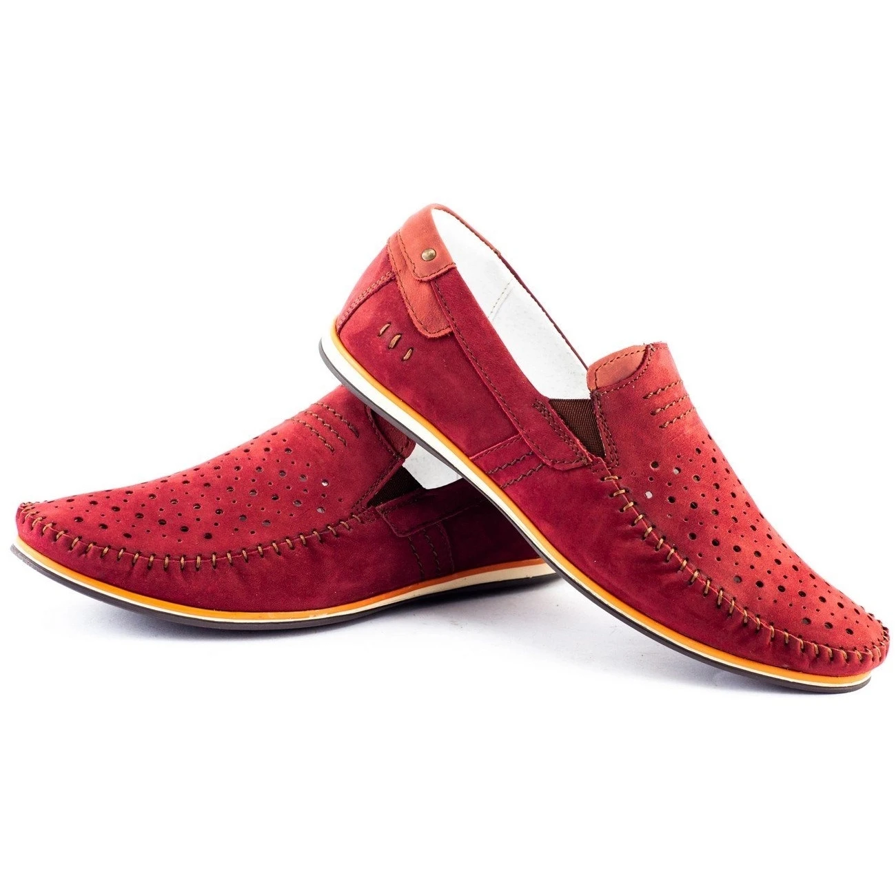 KOMODO Chaussures Homme Mocassins 876 Bordeaux D'été Rouge – Image 6