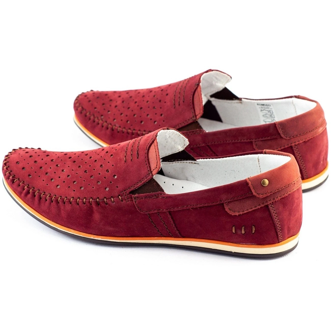 KOMODO Chaussures Homme Mocassins 876 Bordeaux D'été Rouge – Image 7