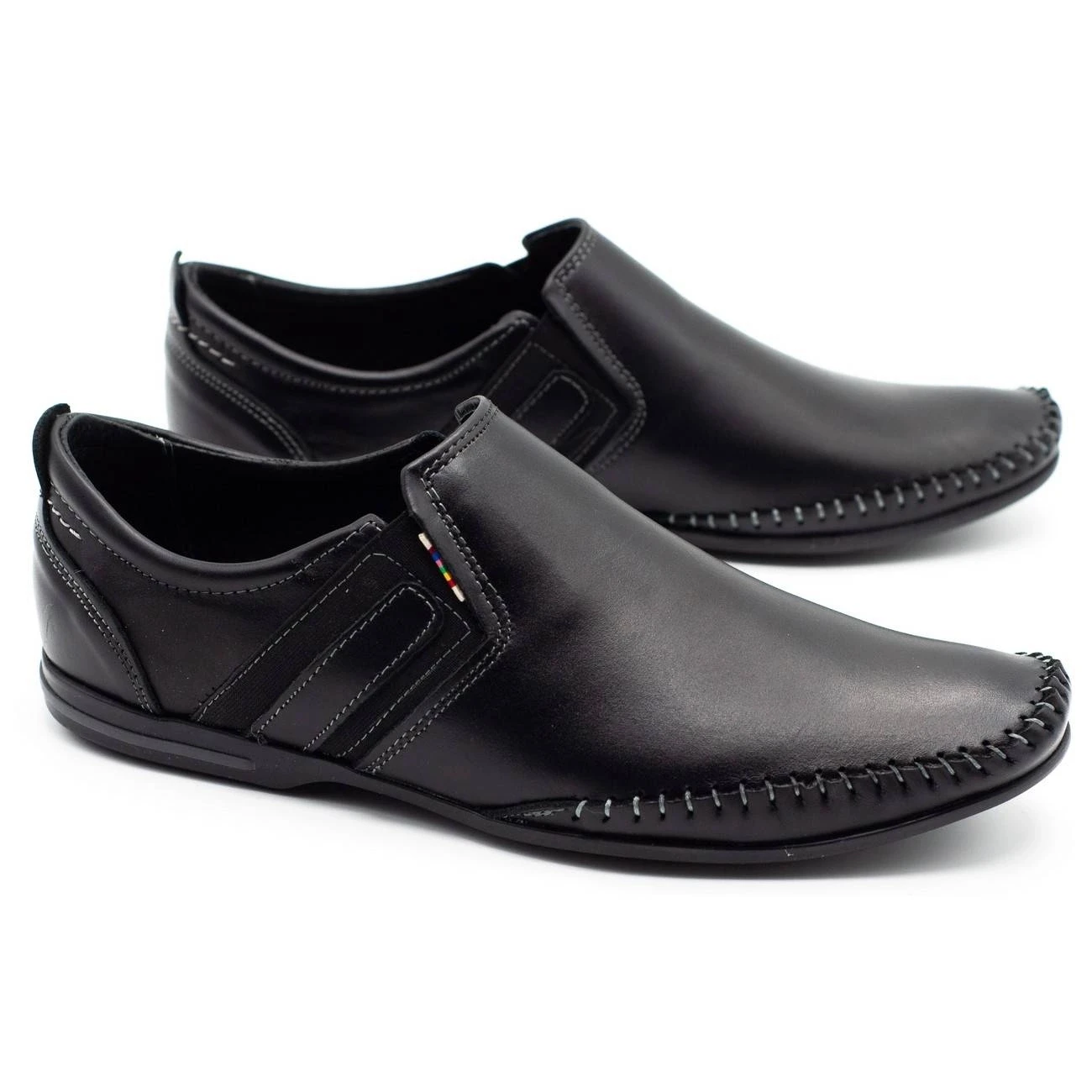 KOMODO Chaussures Pour Hommes En Cuir 711 Noir Le Noir – Image 2