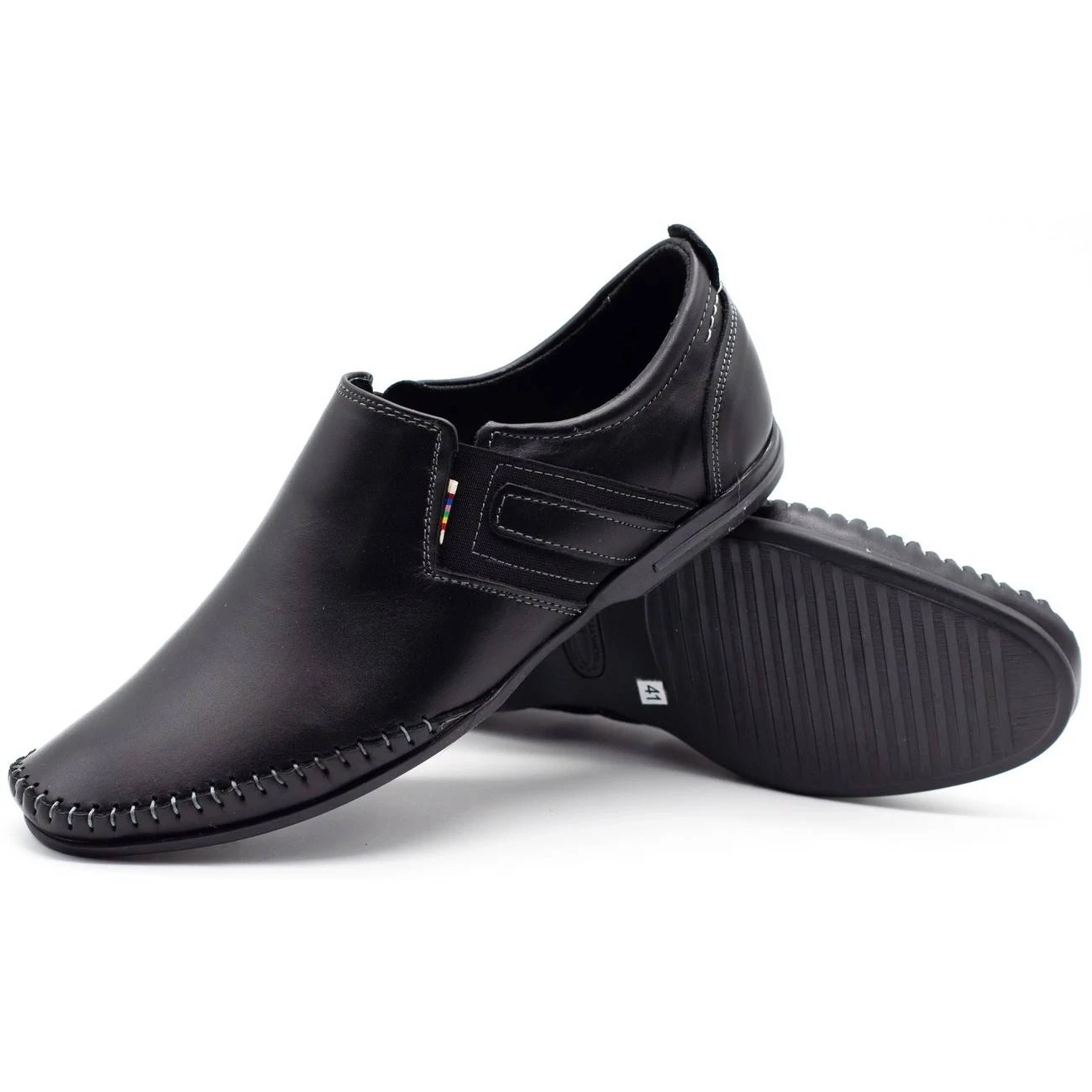 KOMODO Chaussures Pour Hommes En Cuir 711 Noir Le Noir – Image 3