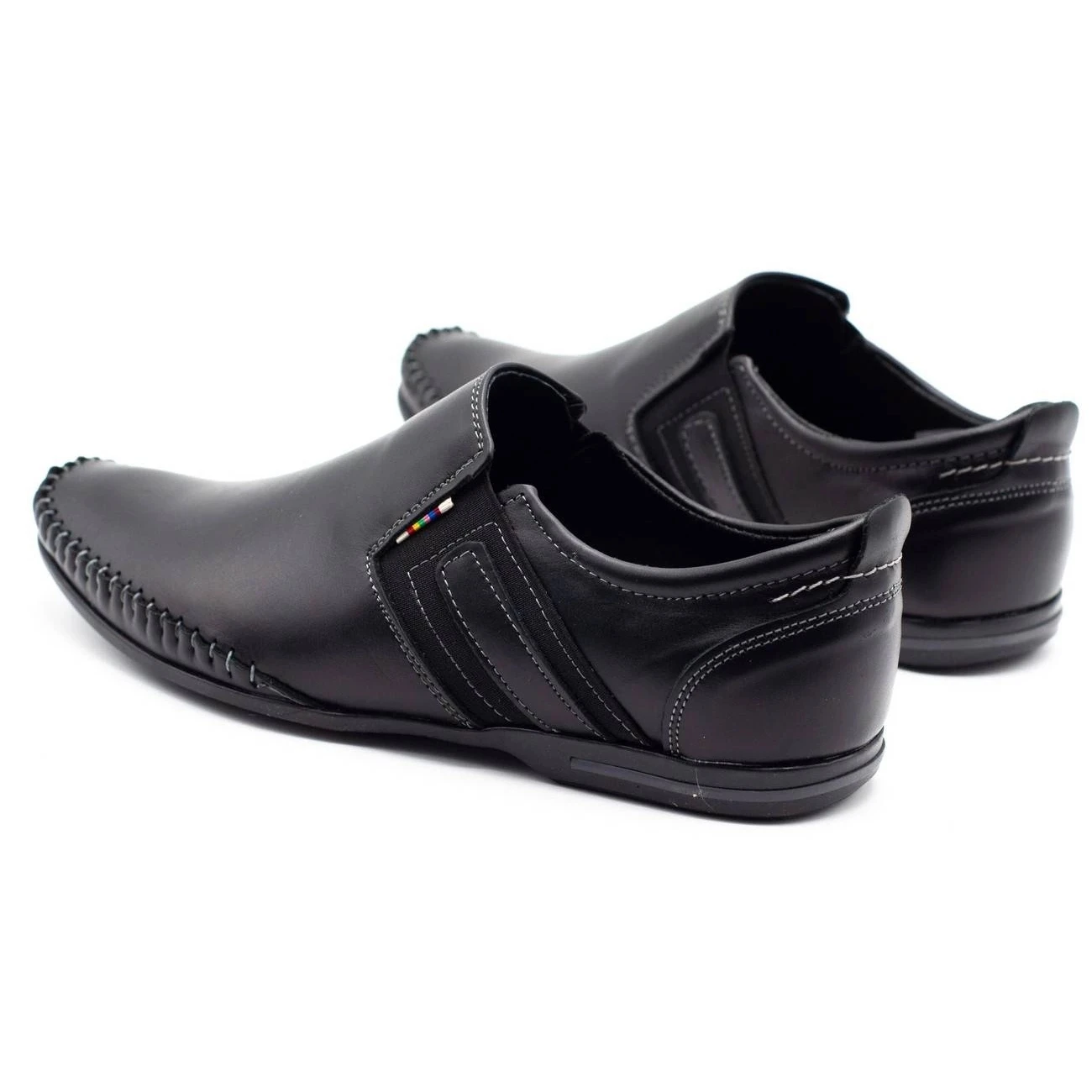 KOMODO Chaussures Pour Hommes En Cuir 711 Noir Le Noir – Image 7
