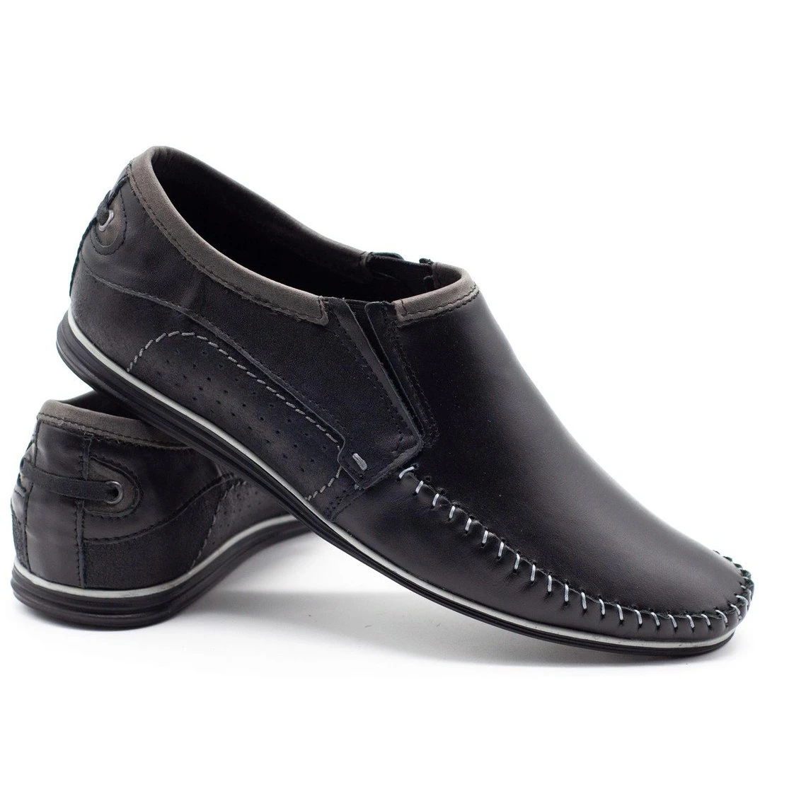 KOMODO Chaussures Pour Hommes En Cuir 847 Noir Le Noir – Image 4