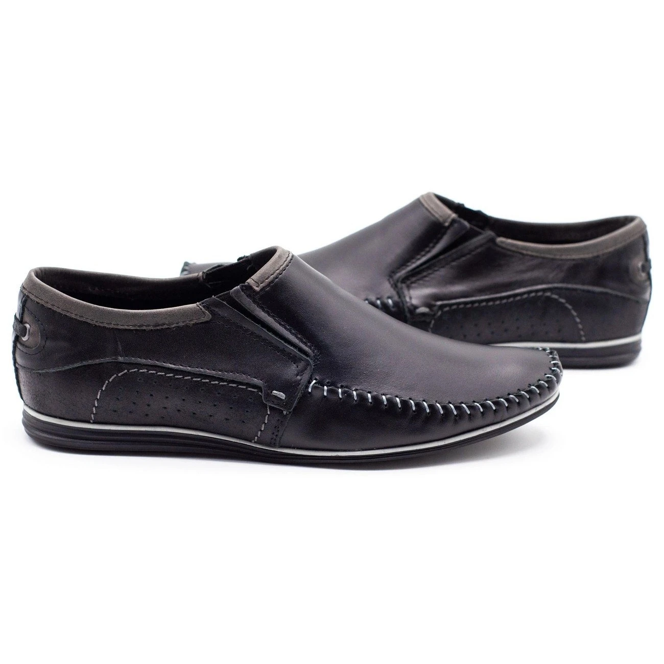 KOMODO Chaussures Pour Hommes En Cuir 847 Noir Le Noir – Image 5