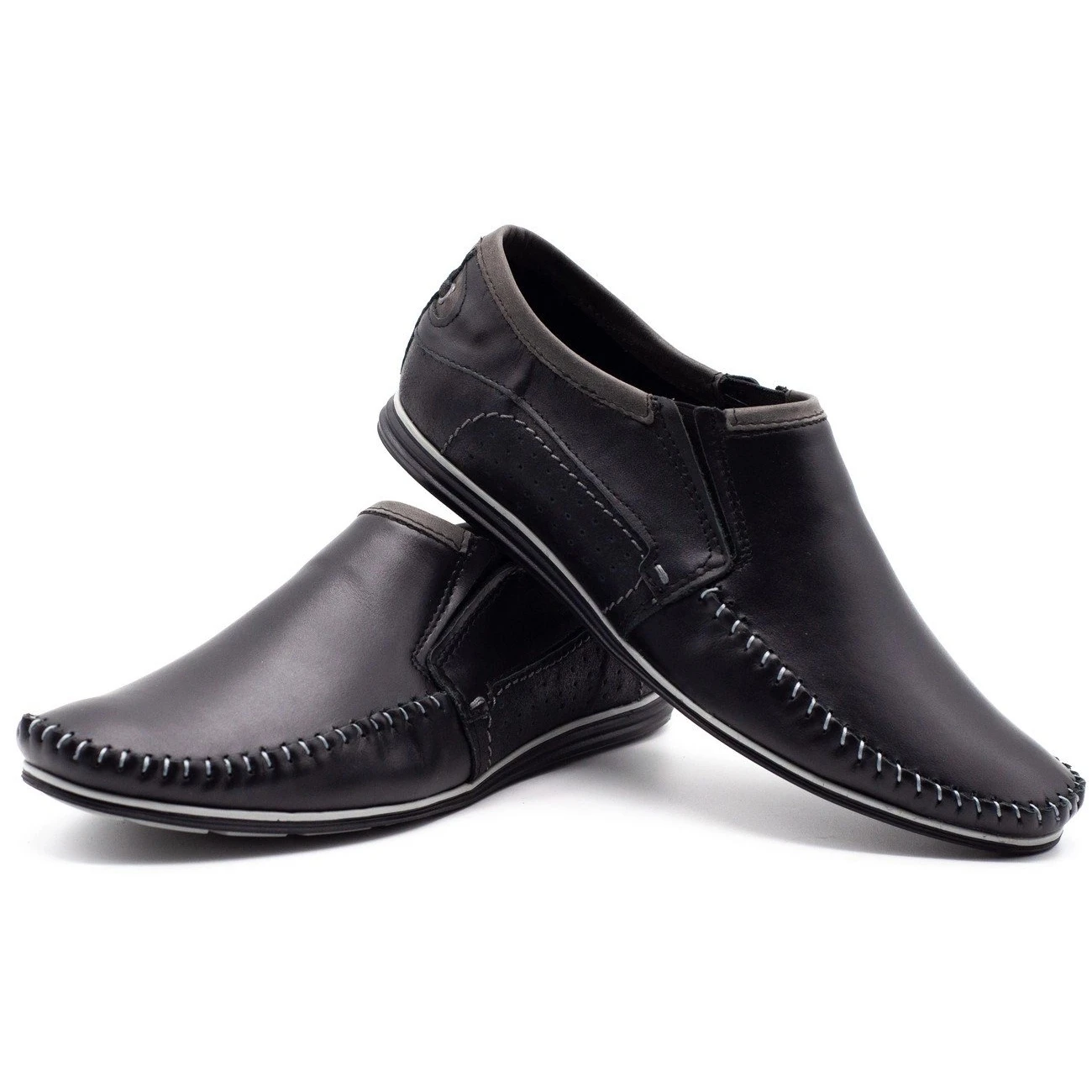 KOMODO Chaussures Pour Hommes En Cuir 847 Noir Le Noir – Image 6