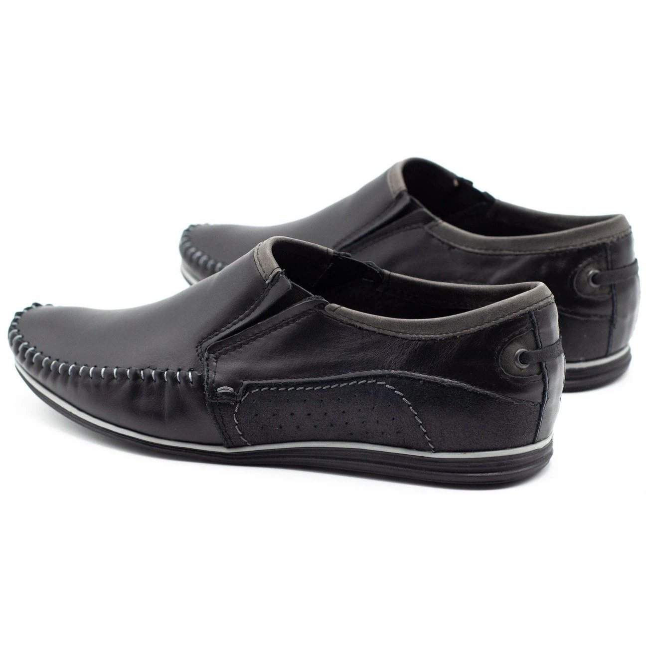 KOMODO Chaussures Pour Hommes En Cuir 847 Noir Le Noir – Image 7
