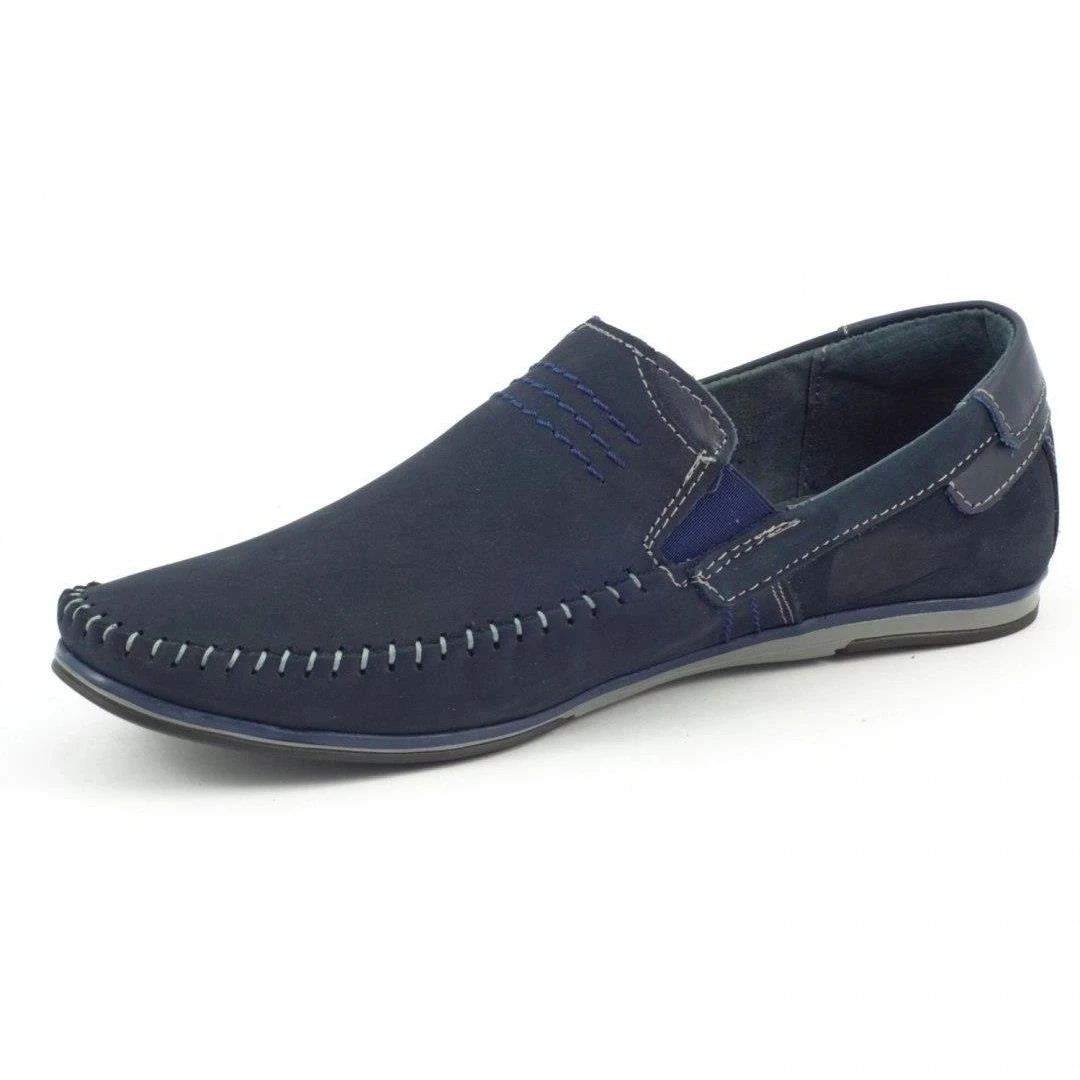 KOMODO Mocassins Cuir Homme 876 Bleu Marine