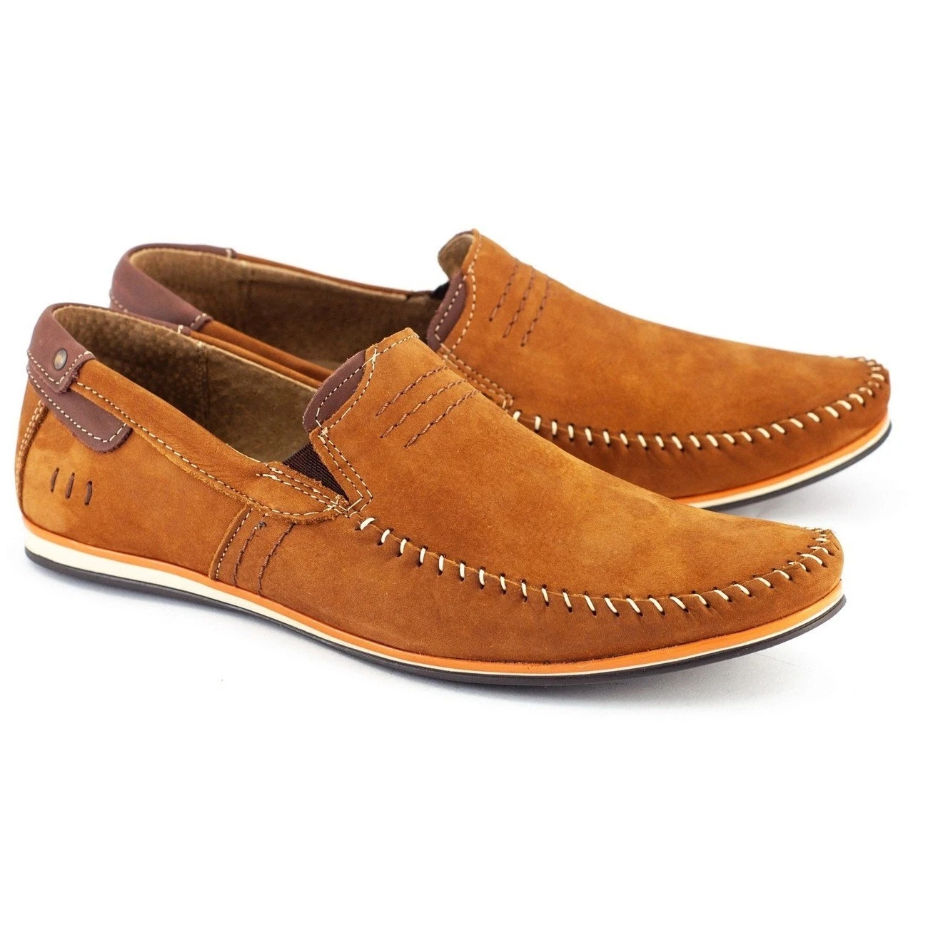 KOMODO Mocassins Cuir Homme 876 Camel Multicolore – Image 2