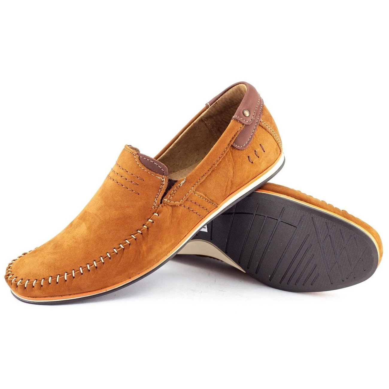 KOMODO Mocassins Cuir Homme 876 Camel Multicolore – Image 3