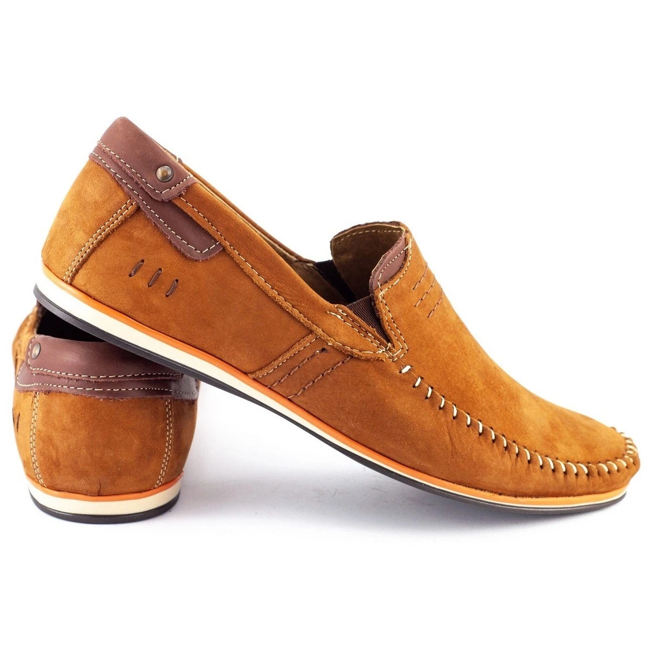 KOMODO Mocassins Cuir Homme 876 Camel Multicolore – Image 4