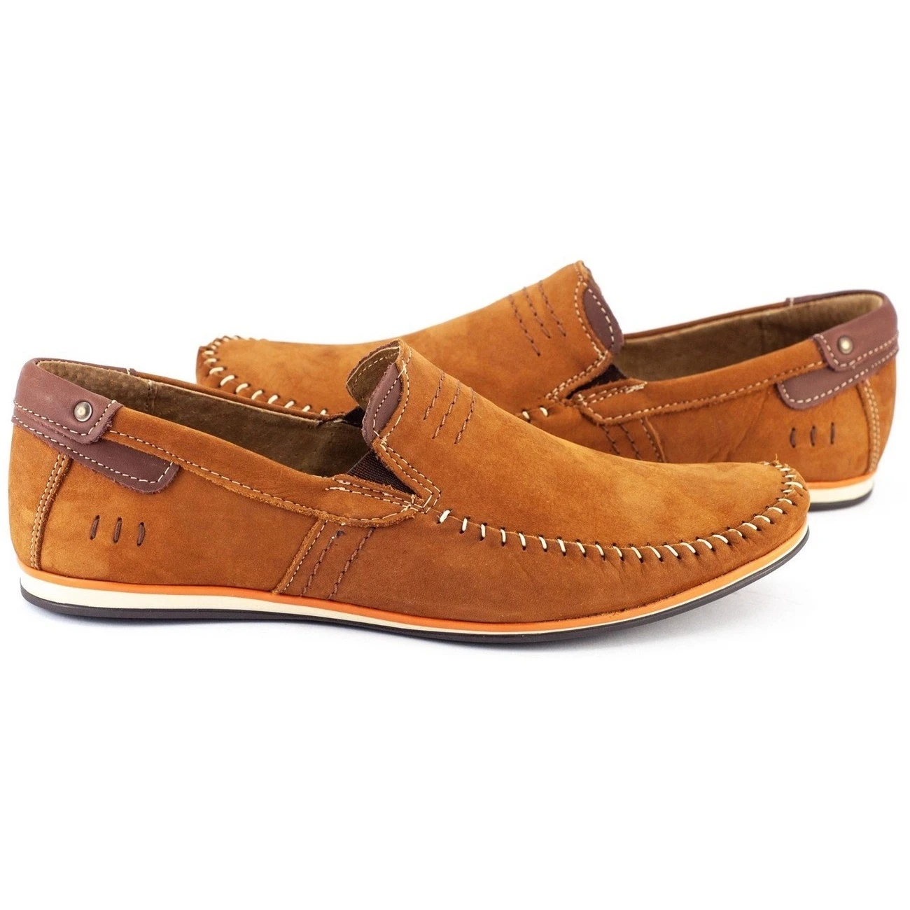 KOMODO Mocassins Cuir Homme 876 Camel Multicolore – Image 5