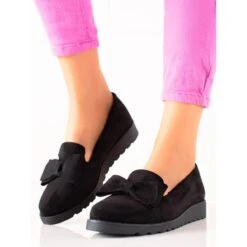 La.Fi Chaussures En Daim Avec Un Nœud Le Noir