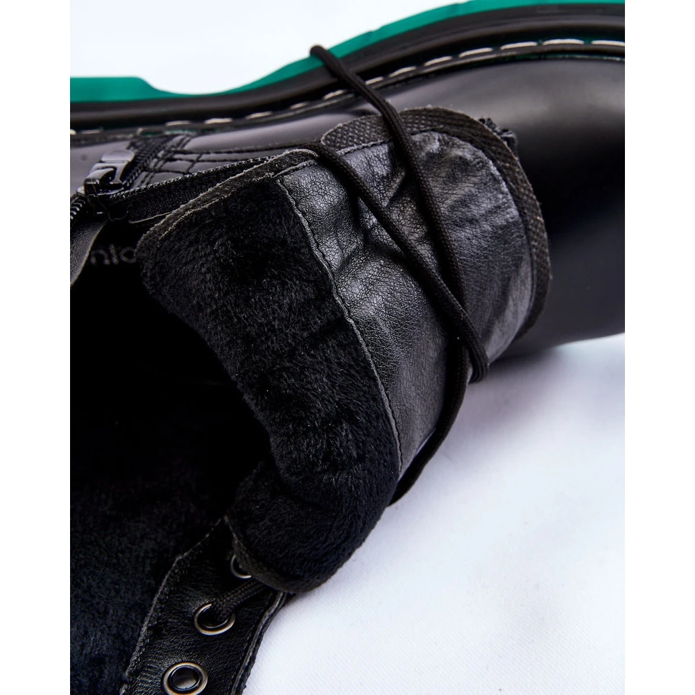 Laura Messi Bottes à Lacets Pour Femmes Avec Semelle Verte Trinah Noire Le Noir – Image 7