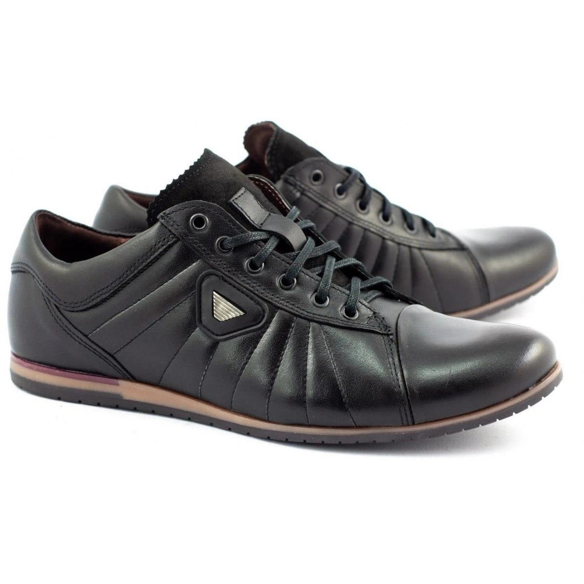 Lemar Chaussures En Cuir Pour Hommes 1615 Noir Le Noir – Image 2