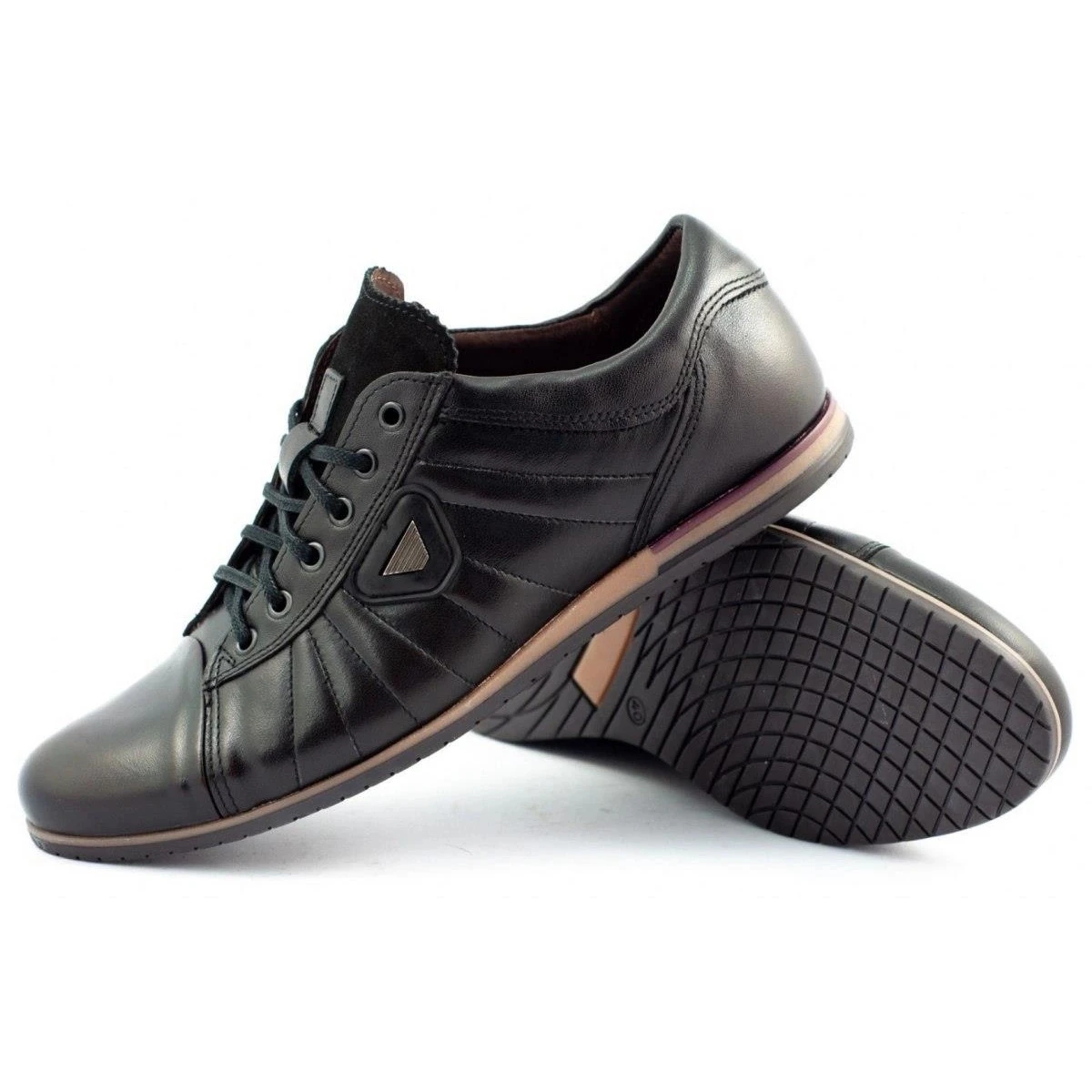 Lemar Chaussures En Cuir Pour Hommes 1615 Noir Le Noir – Image 3