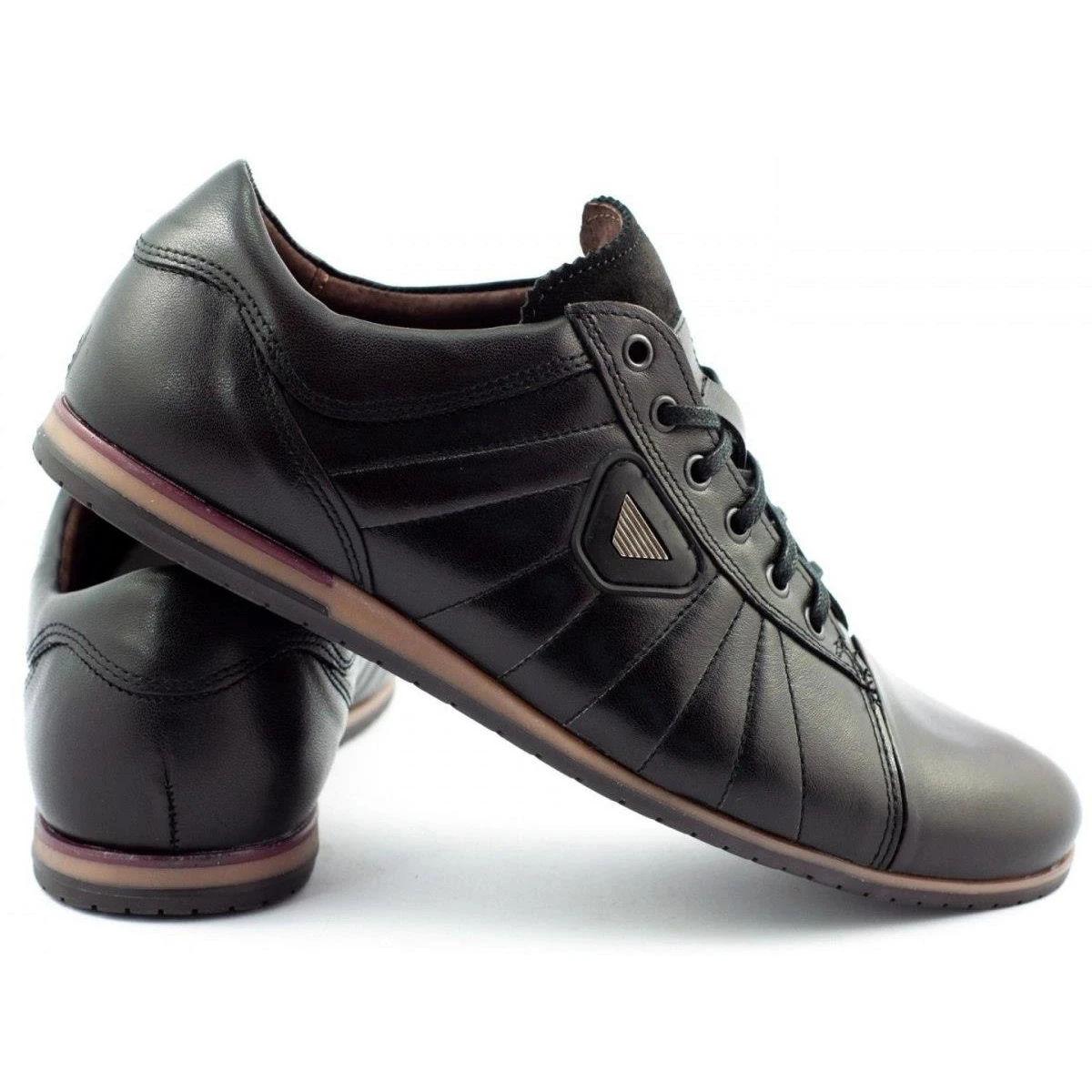 Lemar Chaussures En Cuir Pour Hommes 1615 Noir Le Noir – Image 4