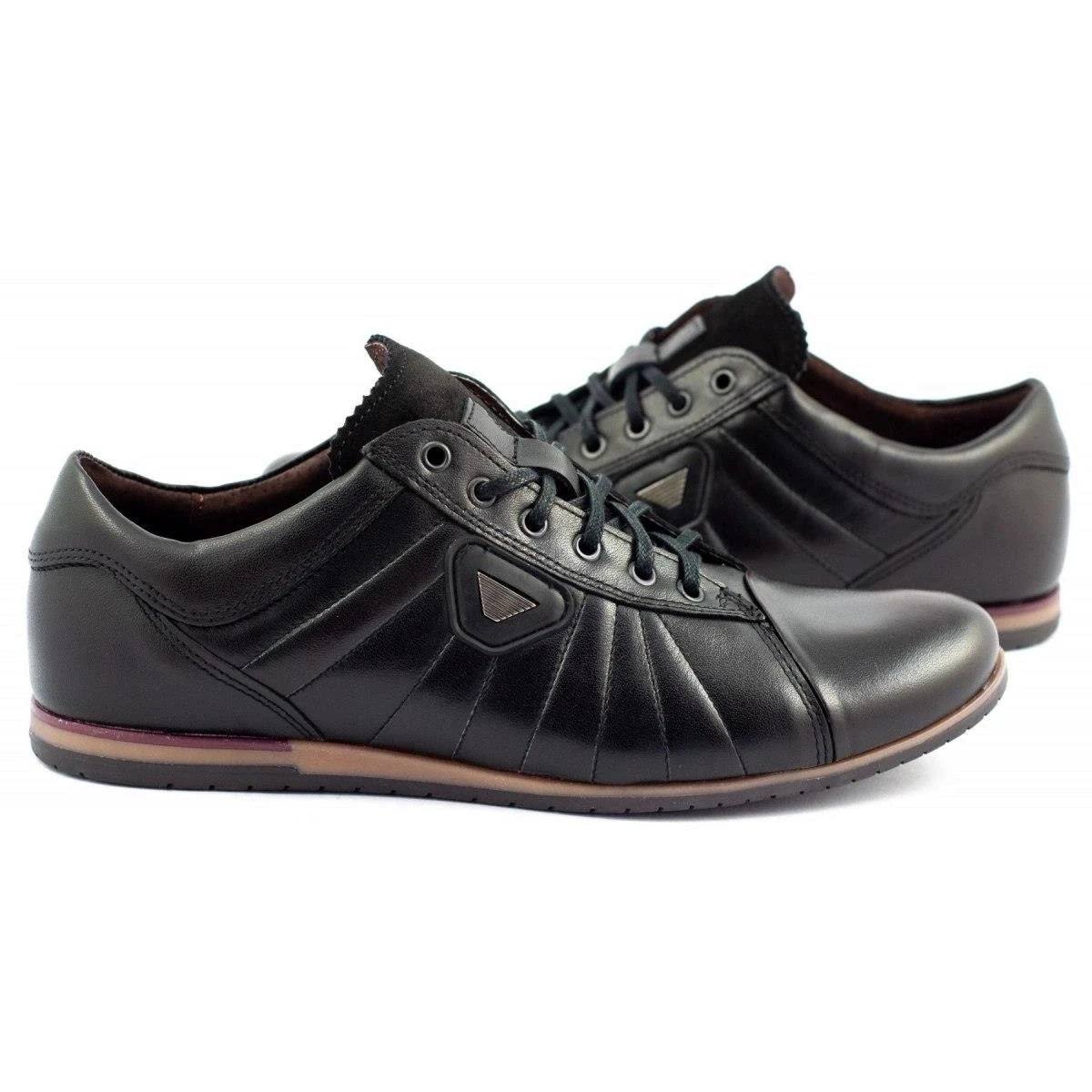 Lemar Chaussures En Cuir Pour Hommes 1615 Noir Le Noir – Image 5
