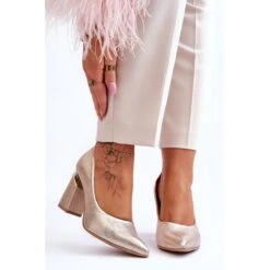 Lewski Shoes Escarpins Cuir Lewski 3117 Doré D'or