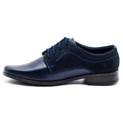 Lukas Chaussures De Communion Pour Enfants J1 Bleu Marine Avec Nubuck