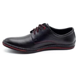 Lukas Chaussures Pour Hommes En Cuir 295LU Noir Avec Rouge Le Noir