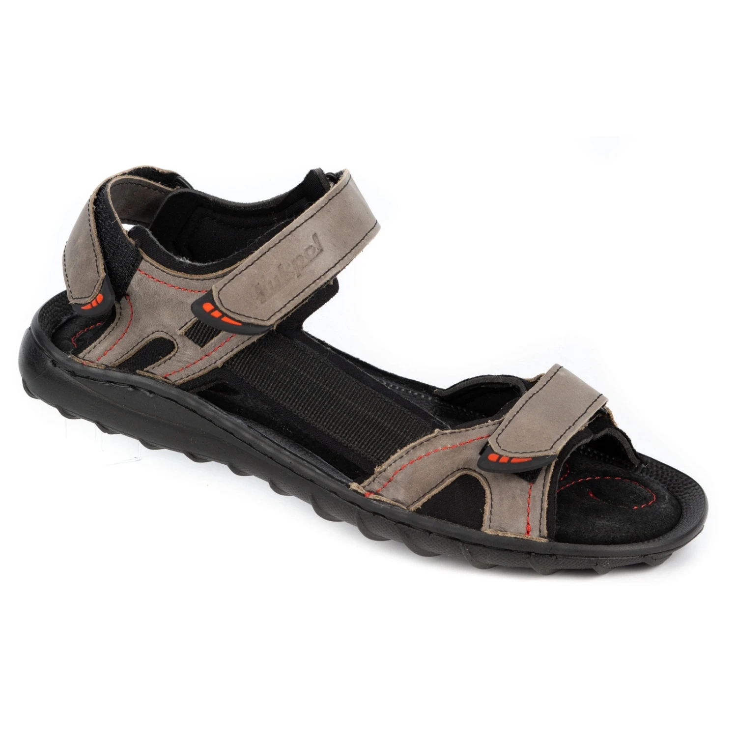 ŁUKPOL Sandales Cuir Homme 832 Gris – Image 2