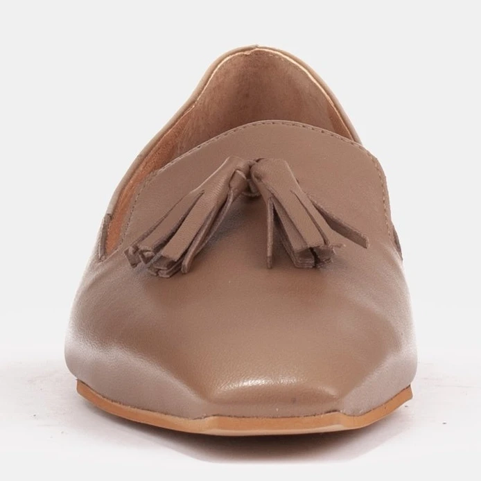 Marco Shoes Ballerines Lords Pour Femmes à Franges Beige – Image 2