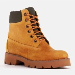 Marco Shoes Bottes Imperméables En Cuir Jaune Imprégné