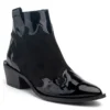 Marco Shoes Bottes Noires En Daim Naturel Avec Ajout De Vernis Le Noir