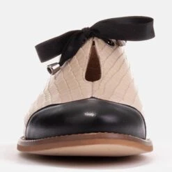 Marco Shoes Chaussures De Jazz à Lacets En Cuir Gaufré 2225P-1284-001-1 Beige