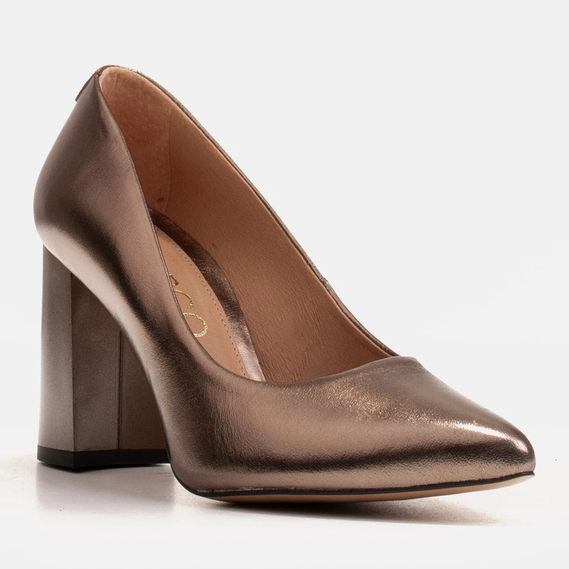 Marco Shoes Escarpins Marron Pour Femme En Cuir Naturel Métallisé Brun – Image 2