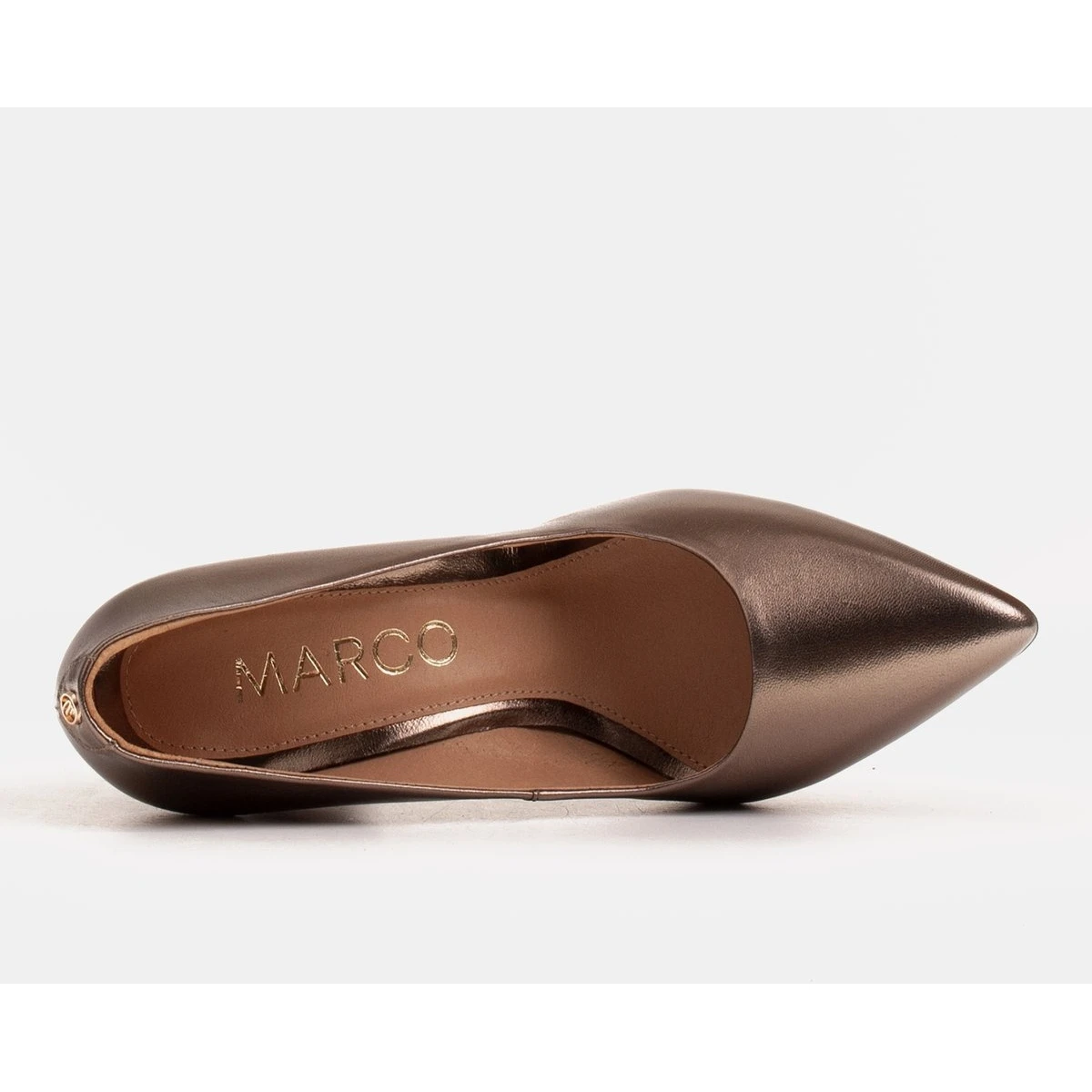 Marco Shoes Escarpins Marron Pour Femme En Cuir Naturel Métallisé Brun – Image 3