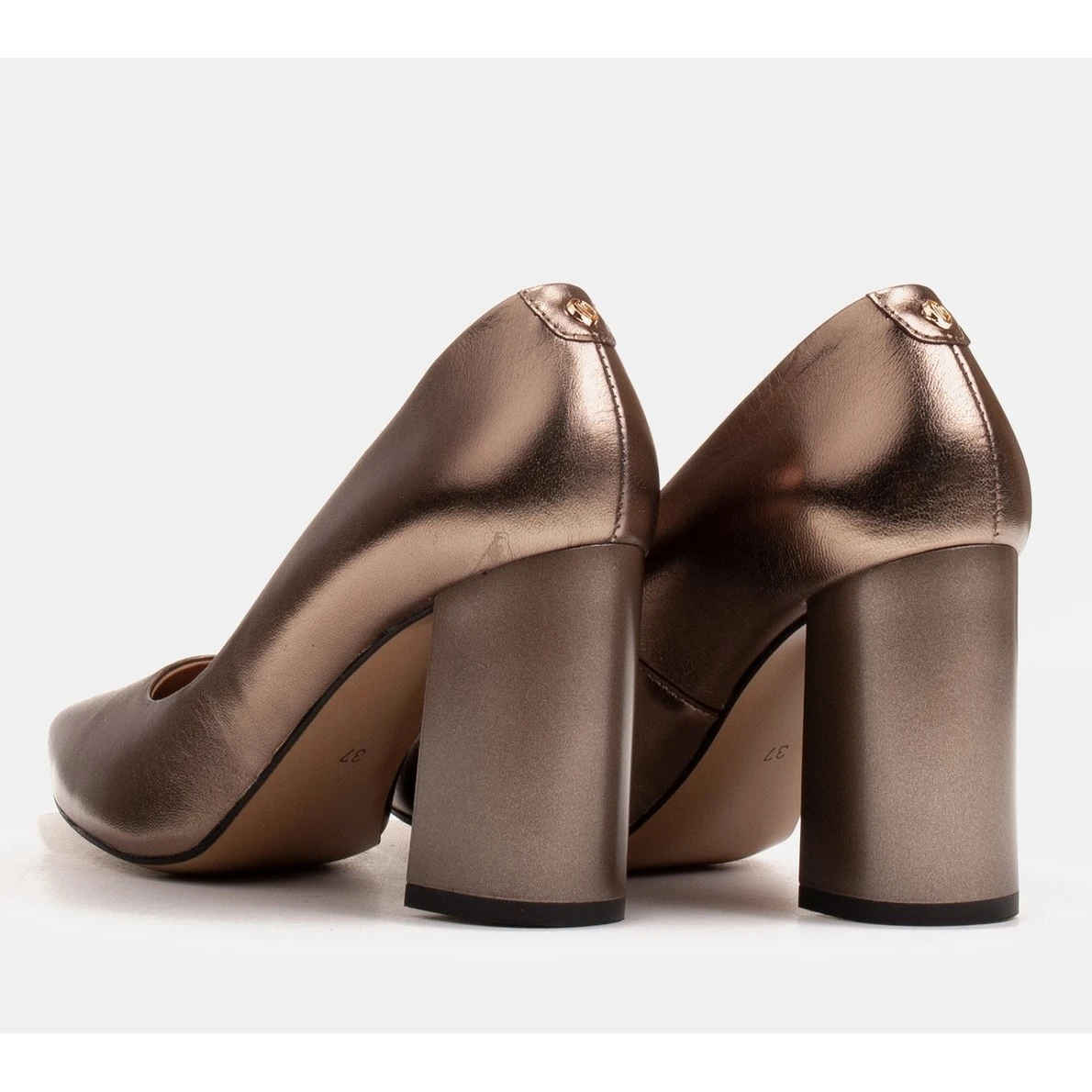 Marco Shoes Escarpins Marron Pour Femme En Cuir Naturel Métallisé Brun – Image 5