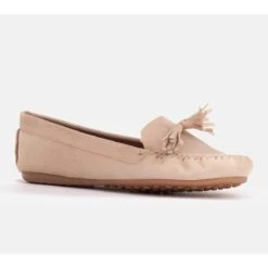 Marco Shoes Mocassin Ballerine En Daim Beige