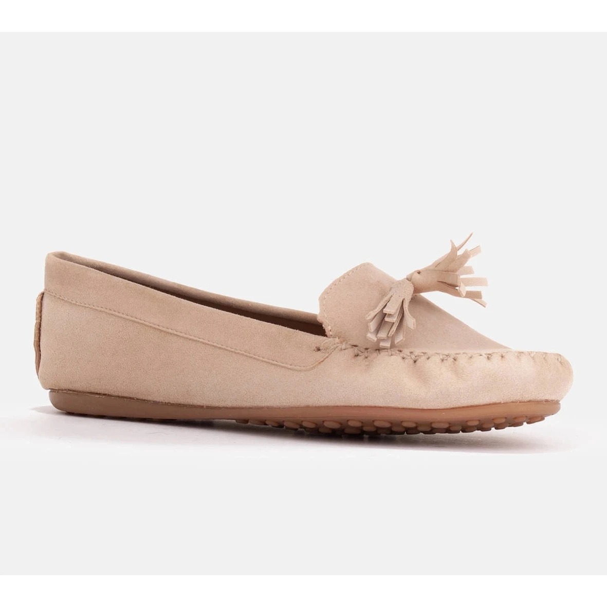 Marco Shoes Mocassin Ballerine En Daim Beige