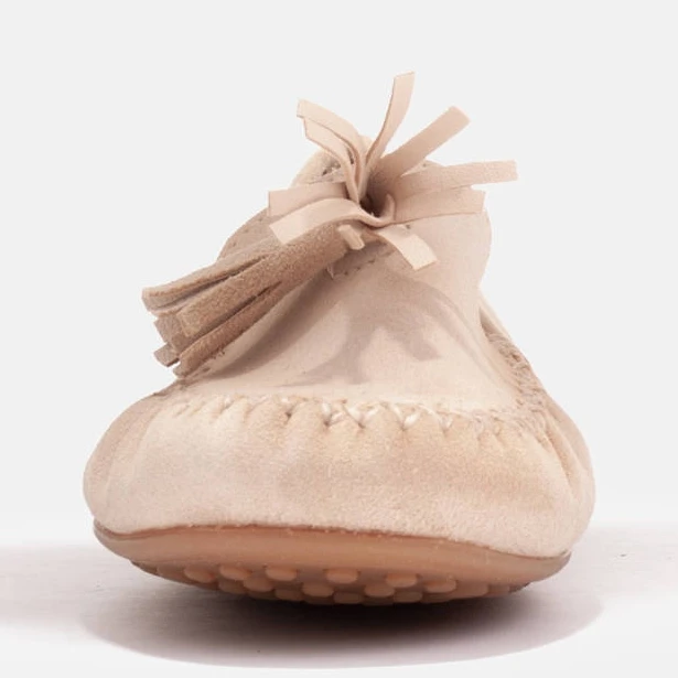 Marco Shoes Mocassin Ballerine En Daim Beige – Image 2