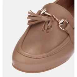 Marco Shoes Mocassins En Cuir à Franges Beige