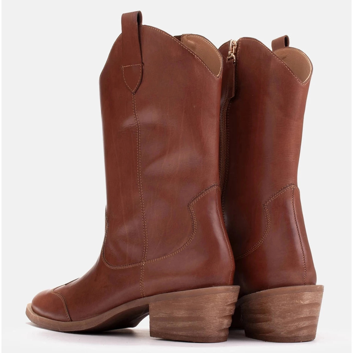 Marco Shoes Santiags Cuir Grainé Marron 1598B-003-1 BP Brun – Image 5